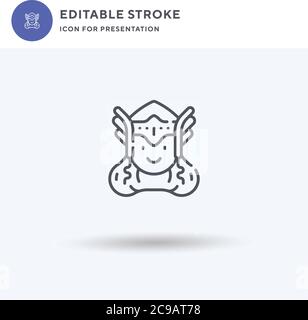 Valkyrie icon vector, filled flat sign, solid pictogram isolated on white, logo illustration. Valkyrie icon for presentation. Stock Vector