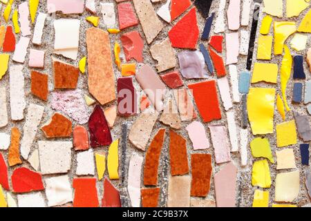 Multicolored mosaic texture and background. Close up. Stock Photo