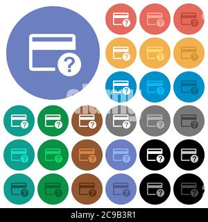 Unknown credit card multi colored flat icons on round backgrounds. Included white, light and dark icon variations for hover and active status effects, Stock Vector