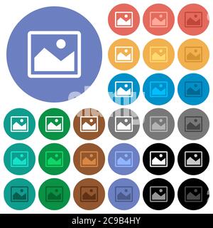 Single picture multi colored flat icons on round backgrounds. Included white, light and dark icon variations for hover and active status effects, and Stock Vector