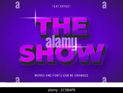 The show display text effect editable 100% vector image Stock Vector