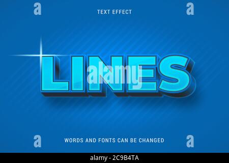 Lines text effect 100% editable vector eps file Stock Vector