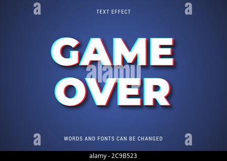 Glitched text effect 100% editable eps file Stock Vector