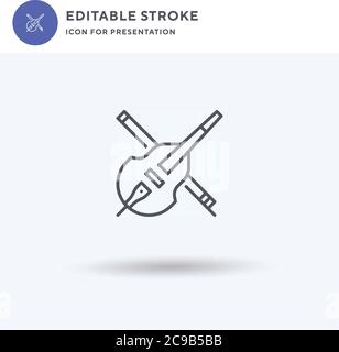 Cello icon vector, filled flat sign, solid pictogram isolated on white, logo illustration. Cello icon for presentation. Stock Vector
