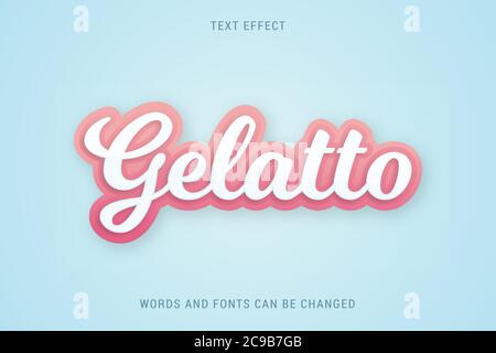 Food text effect 100% editable vector image, suitable for ice cream, milk, etc. Stock Vector