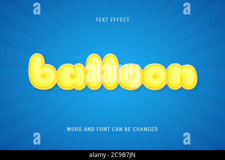 balloon text effect 100% editable vector eps file Stock Vector