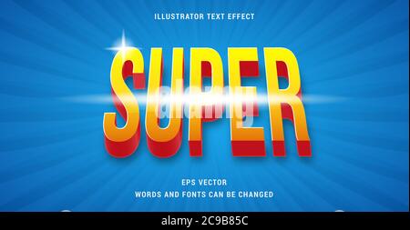 Superhero text effect 100% editable Stock Vector