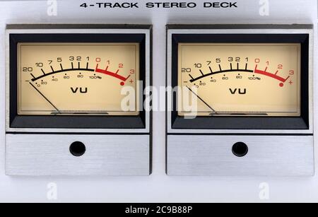 VU Meters in Detail Fullframe as Background Stock Photo