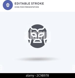 Wrestling icon vector, filled flat sign, solid pictogram isolated on white, logo illustration. Wrestling icon for presentation. Stock Vector