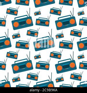 radio seamless pattern vector illustration background Stock Vector