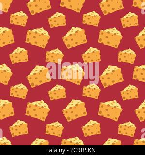 maasdam cheese seamless pattern vector illustration background Stock Vector