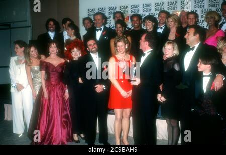 Beverly Hills, California, USA 14th February 1996 Cast of Days of Lives wins Favorite Show including actors Louise Sorel, Peter Reckell, Kristian Alfonso, John Aniston, Suzanne Rogers, Austin Peck, Thyme Lewis, Mark Valley and cast attend the 12th Annual Soap Opera Digest Awards on February 14, 1996 at the Beverly Hilton Hotel in Beverly Hills, California, USA. Photo by Barry King/Alamy Stock Photo Stock Photo