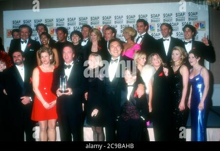 Beverly Hills, California, USA 14th February 1996 Cast of Days of Lives wins Favorite Show including actors Louise Sorel, Peter Reckell, Kristian Alfonso, John Aniston, Suzanne Rogers, Austin Peck, Thyme Lewis, Mark Valley and cast attend the 12th Annual Soap Opera Digest Awards on February 14, 1996 at the Beverly Hilton Hotel in Beverly Hills, California, USA. Photo by Barry King/Alamy Stock Photo Stock Photo