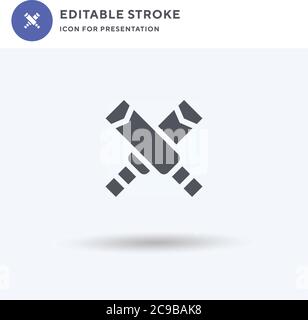 Cricket icon vector, filled flat sign, solid pictogram isolated on white, logo illustration. Cricket icon for presentation. Stock Vector