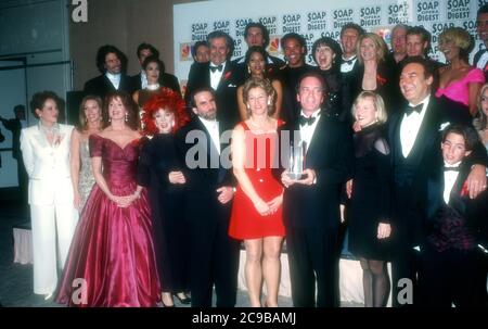 Beverly Hills, California, USA 14th February 1996 Cast of Days of Lives wins Favorite Show including actors Louise Sorel, Peter Reckell, Kristian Alfonso, John Aniston, Suzanne Rogers, Austin Peck, Thyme Lewis, Mark Valley, Joseph Mascolo and cast attend the 12th Annual Soap Opera Digest Awards on February 14, 1996 at the Beverly Hilton Hotel in Beverly Hills, California, USA. Photo by Barry King/Alamy Stock Photo Stock Photo