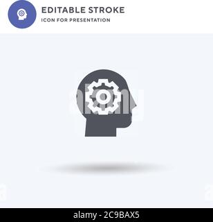 Settings icon vector, filled flat sign, solid pictogram isolated on white, logo illustration. Settings icon for presentation. Stock Vector