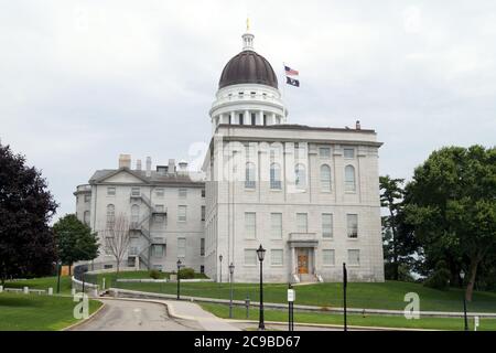 Maine State House, side facade, south elevation, Augusta, ME, USA Stock Photo