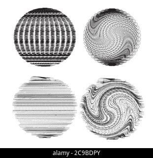 Set of abstract fractal spheres. Vector element for your creativity Stock Vector