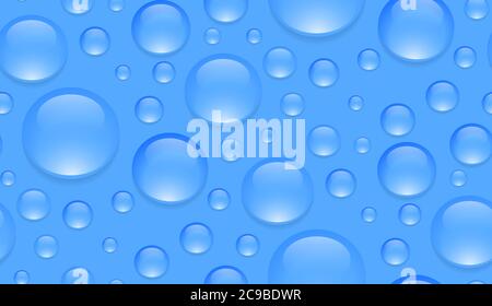 Seamless texture with transparent water droplets. Vector background for your creativity Stock Vector