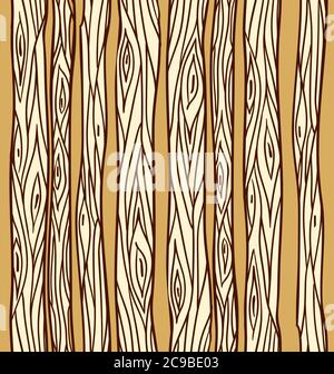 Seamless texture with doodle tree trunks. Vector element for your creativity Stock Vector
