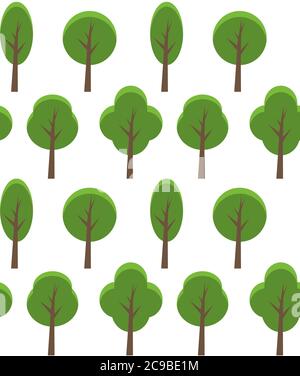 Seamless texture of cartoon trees. Vector background for your creativity Stock Vector