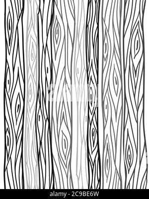 Seamless texture with doodle tree trunks. Vector element for your creativity Stock Vector