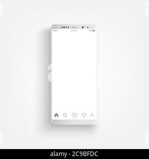 Modern realistic white smartphone. Smartphone with edge side style, 3D Vector illustration of cell phone. Stock Vector