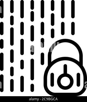 Secured personal files icon, outline style Stock Vector