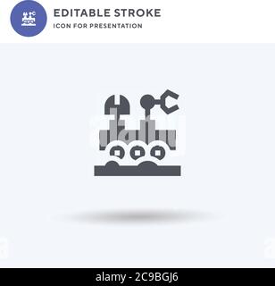 Mars Rover icon vector, filled flat sign, solid pictogram isolated on white, logo illustration. Mars Rover icon for presentation. Stock Vector