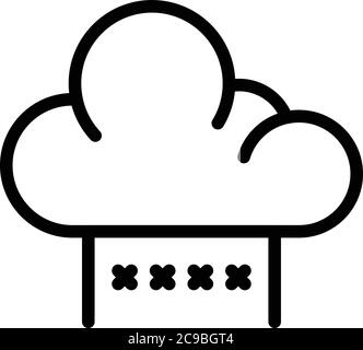 Data cloud authentication icon, outline style Stock Vector