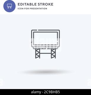 Big Screen icon vector, filled flat sign, solid pictogram isolated on white, logo illustration. Big Screen icon for presentation. Stock Vector
