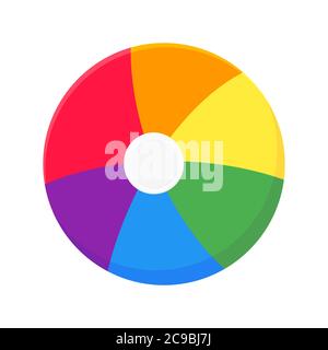 Inflatable bouncing beach ball flat style design vector illustration. Stock Vector