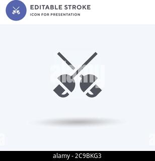Sword icon vector, filled flat sign, solid pictogram isolated on white, logo illustration. Sword icon for presentation. Stock Vector