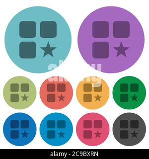 Rank component darker flat icons on color round background Stock Vector