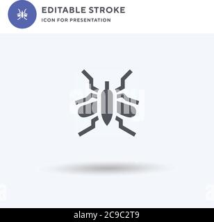 Mosquito icon vector, filled flat sign, solid pictogram isolated on white, logo illustration. Mosquito icon for presentation. Stock Vector