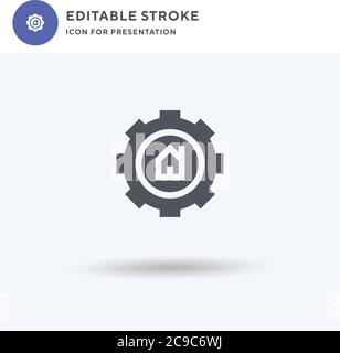 Smarthome icon vector, filled flat sign, solid pictogram isolated on white, logo illustration. Smarthome icon for presentation. Stock Vector