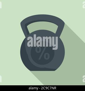Kettlebell percent online loan icon. Flat illustration of kettlebell percent online loan vector icon for web design Stock Vector