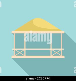 Garden gazebo icon. Flat illustration of garden gazebo vector icon for web design Stock Vector