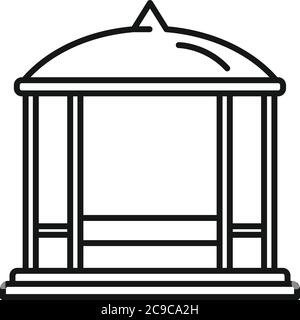 Summerhouse icon outline vector. Pergola house. Gazebo garden Stock ...