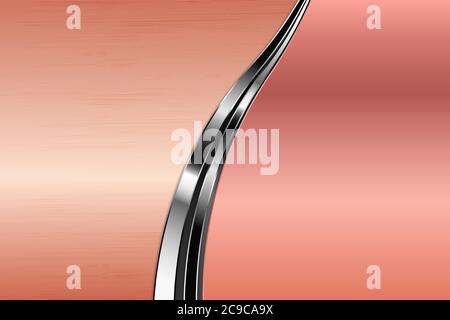 Metallic background. Luxury of pink with silver glossy. Elegant metal modern design. Stock Vector
