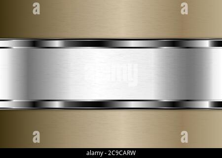 Metallic background. Luxury of gray and brown with silver glossy. Elegant metal modern design. Stock Vector