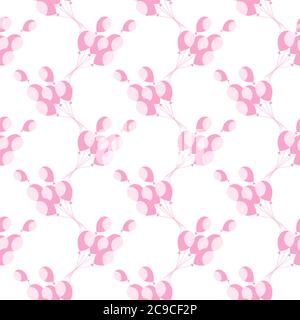 Pink balloons ,seamless pattern on white background. Stock Vector