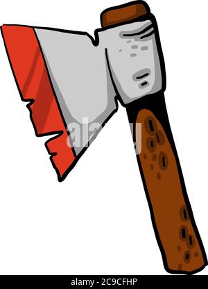 Little ax, illustration, vector on white background Stock Vector