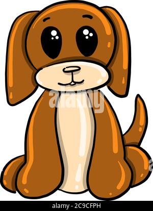 Sad dog, illustration, vector on white background Stock Vector