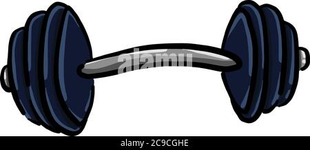 Barbell, illustration, vector on white background Stock Vector