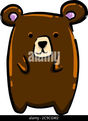 Black And White Cute Polar Bear Cartoon Character Vector. Coloring Page ...