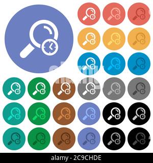 Query time multi colored flat icons on round backgrounds. Included white, light and dark icon variations for hover and active status effects, and bonu Stock Vector