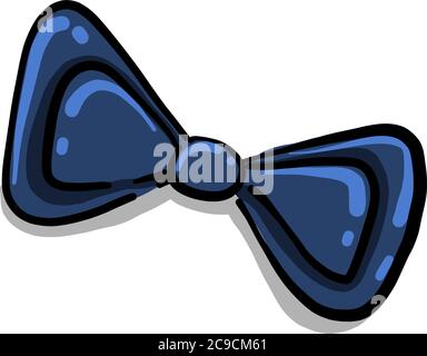 Blue bow, illustration, vector on white background Stock Vector