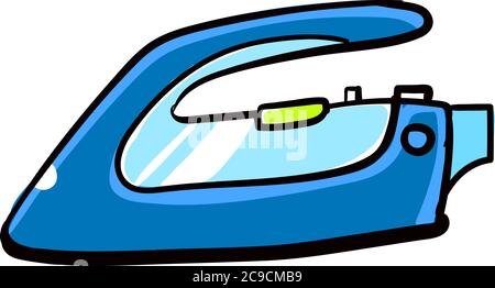 Blue iron, illustration, vector on white background Stock Vector