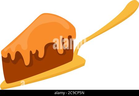 Golden cake lifter, illustration, vector on white background Stock Vector